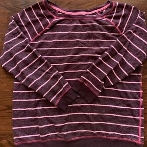 Xhilaration maroon and pink striped sweatshirt XL